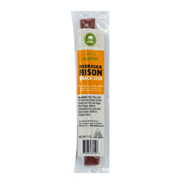 Bison Jalapeno Meat Stick | 1 oz. | Snack Stix | Spicy Kick Of Heat | Delicious, Tender Bison Meat